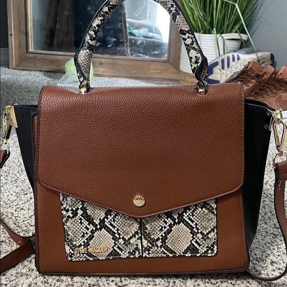 Steve Madden Handbags - Steve Madden Brown and Snake Pattern Satchel